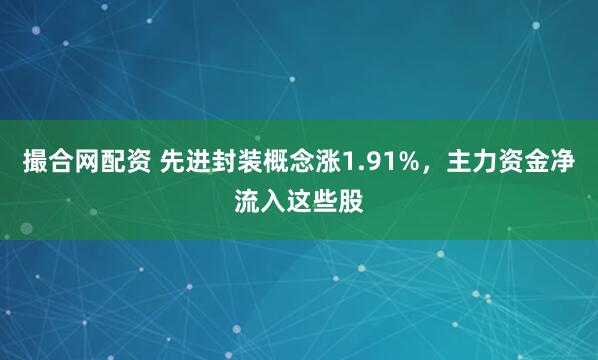 撮合网配资 先进封装概念涨1.91%，主力资金净流入这些股